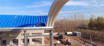 濰坊安丘農(nóng)貿(mào)市場(chǎng)拱形屋頂工程案例